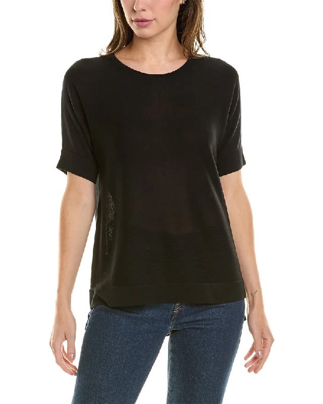 Joan Vass Elbow-Sleeve Pullover Peter Pan Collar