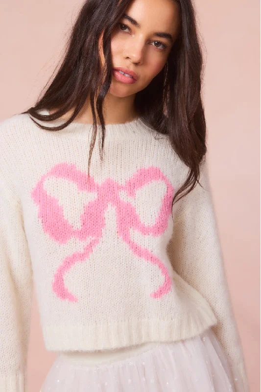 Jorah Alpaca-Blend Bow Pullover Turtleneck Warm Pullover