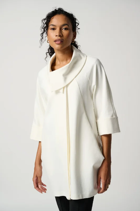 Joseph Ribkoff Classic Cocoon Coat Three-Quarter Sleeve Elbow Sleeve Wrist Sleeve
