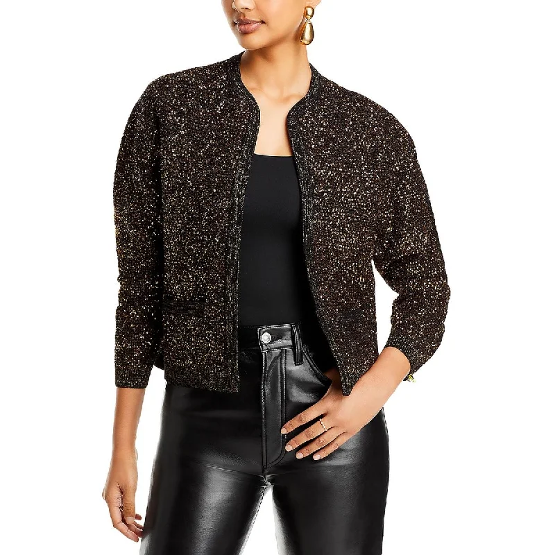 Kobi Halperin Womens Penelope Metallic Sequined Cardigan Sweater Terry Terry Cloth Terry Knit Kobi Halperin Womens Penelope Metallic Sequined Cardigan Sweater Terry Terry Cloth Terry Knit