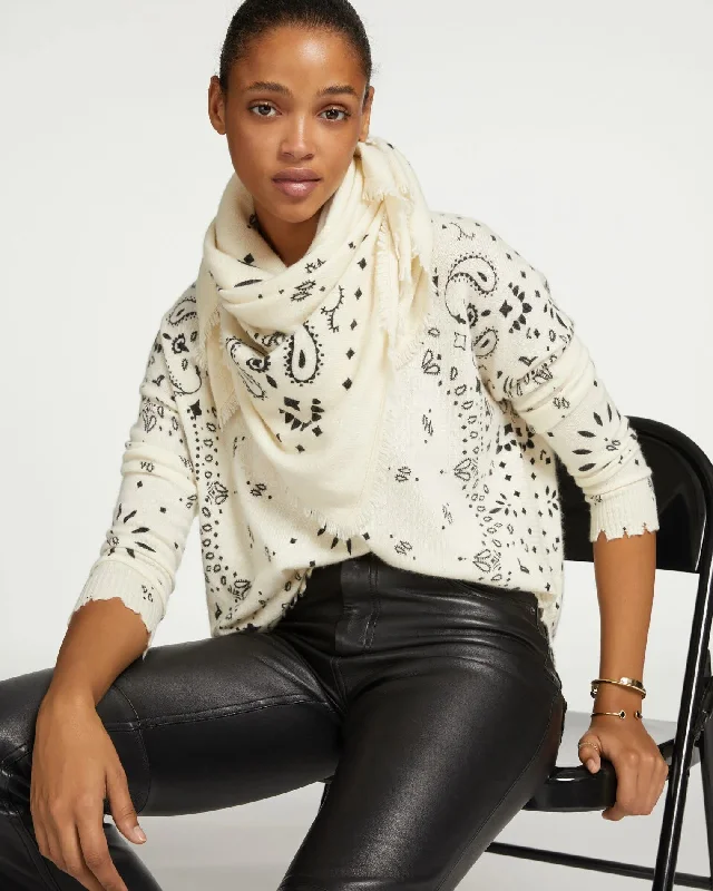 Pullover F2500 Mela Bandana Blanc Wrist Length Sleeve