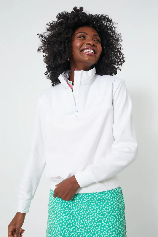 Long Sleeve Cashmere Touch 1/4 Zip Pullover Oblong Neck Pullover