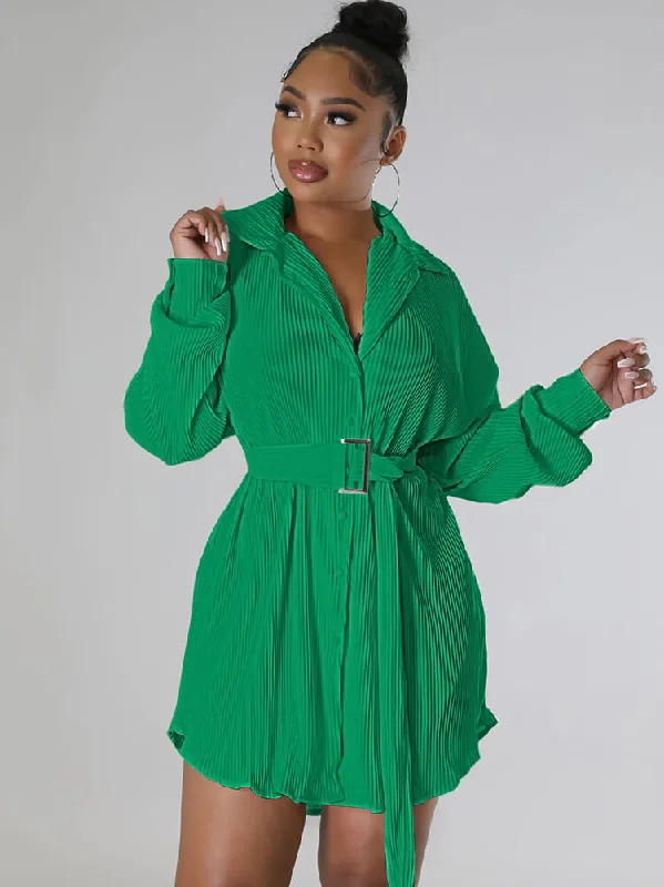 Long Sleeve Ribbed Mini Shirt Dresses Tunics Chic fashionable
