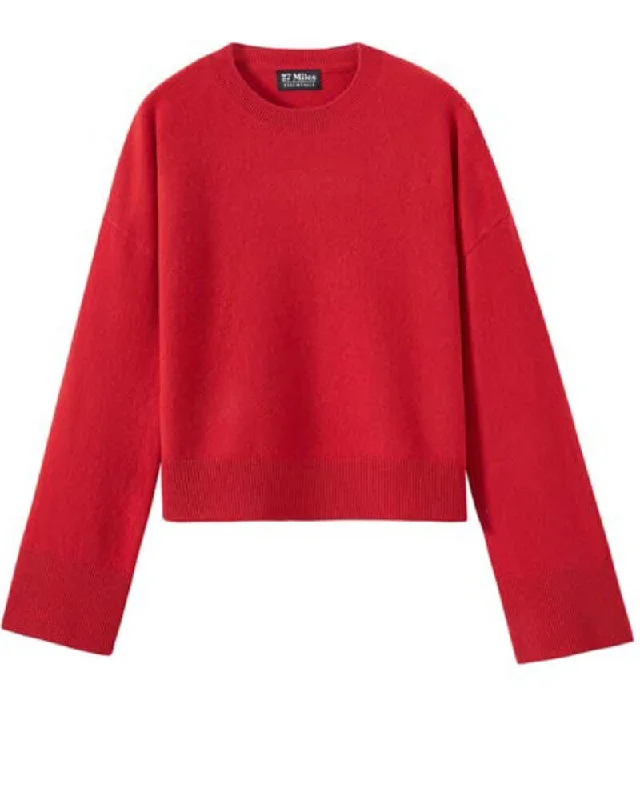 27 Miles - Louise Pullover in Crimson Besom Neck Pullover