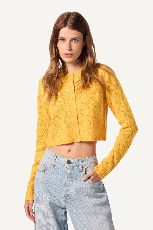 MARILYN DIAMIOND PATTERN CASHMERE CARDIGAN | MARZIPAN Denim Fabric Leather Fabric Suede Fabric MARILYN DIAMIOND PATTERN CASHMERE CARDIGAN | MARZIPAN Denim Fabric Leather Fabric Suede Fabric