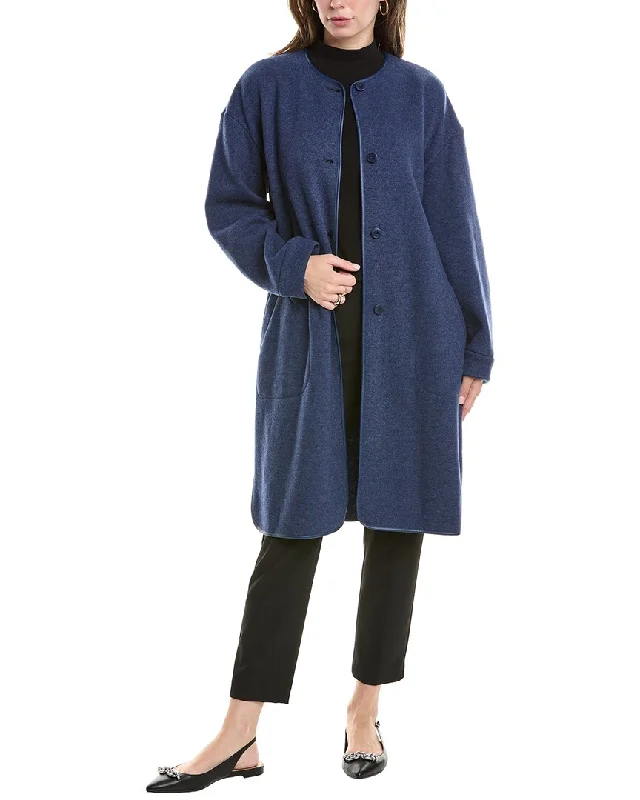 Max Mara Leisure Obice Wool-Blend Coat Embroidered Appliqued Beaded