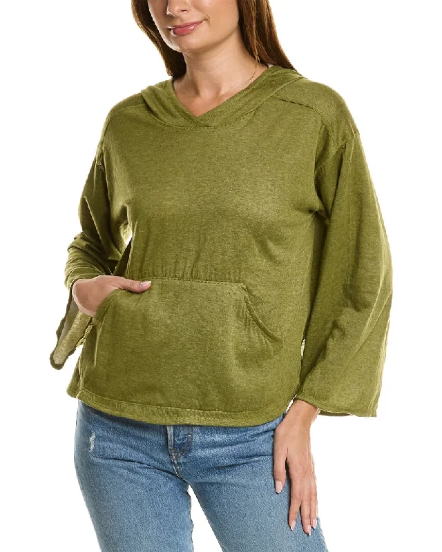 Max Studio Long Bubble Sleeve Pullover Ruffle Neck Pullover