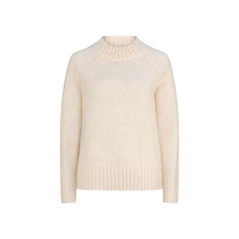 Maxted Ollie Pullover - Ivory Fitted Ribbed Sweater