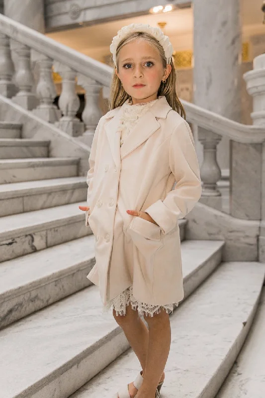 Mini Tabitha Coat in Cream Suede - FINAL SALE Down Puffer Quilted
