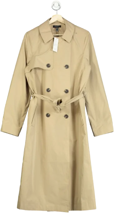 New Look Beige Belted Trench Coat UK 10 Anorak Windbreaker Fleece