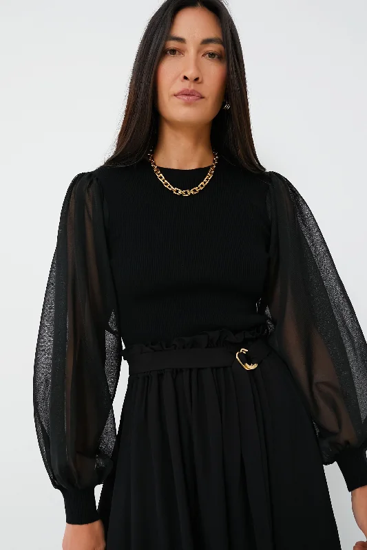Noir Sabrina Pullover Shawl Collar Sweater