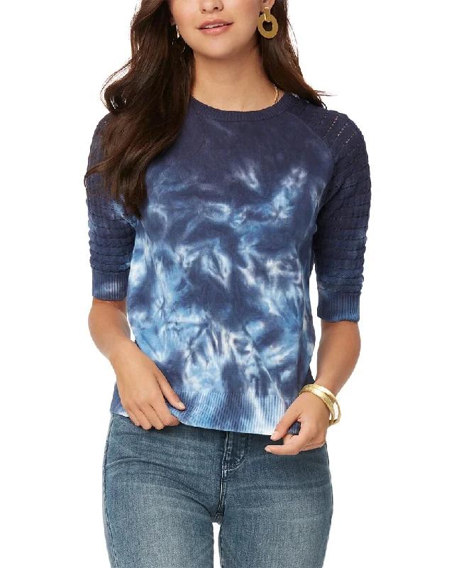 NYDJ Pointelle Pullover Open Neck Pullover