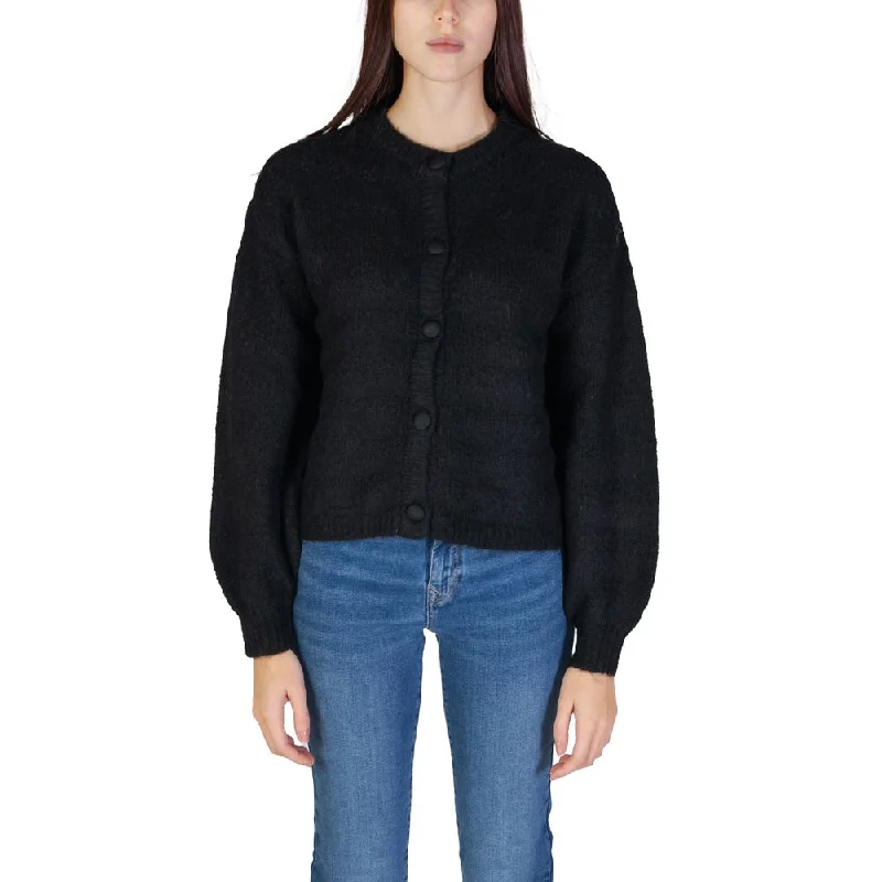 Only  Recycled Polyester Women's Cardigan Notch Collar Peter Pan Collar Cowl Neck