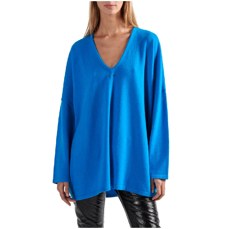 Oversized V-Neck Pullover Solo Sleeve Pullover