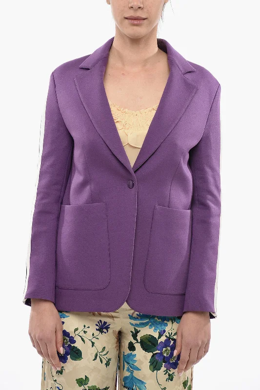 Palm Angels Half-Lined Track Blazer With Contrasting Blazer 38 Italian Size Women's Vintage Suit Palm Angels Half-Lined Track Blazer With Contrasting Blazer 38 Italian Size Women's Vintage Suit