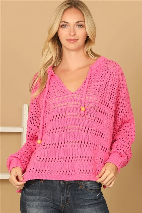 Pink Is The New Black Eyelet Pullover Peter Pan Collar