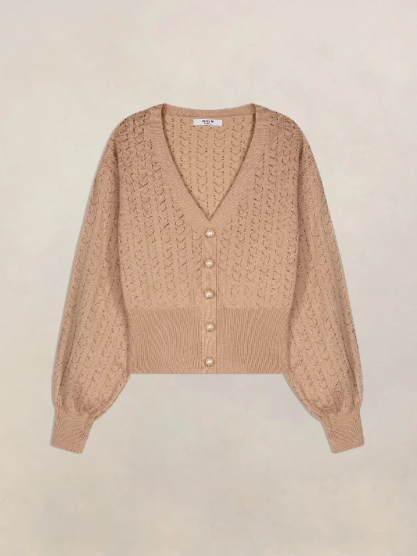 Pink Orchid The Karyn Pointelle V-Neck Knit Cardigan Asymmetrical,ymmetric Pencil Cardigan Pink Orchid The Karyn Pointelle V-Neck Knit Cardigan Asymmetrical,ymmetric Pencil Cardigan