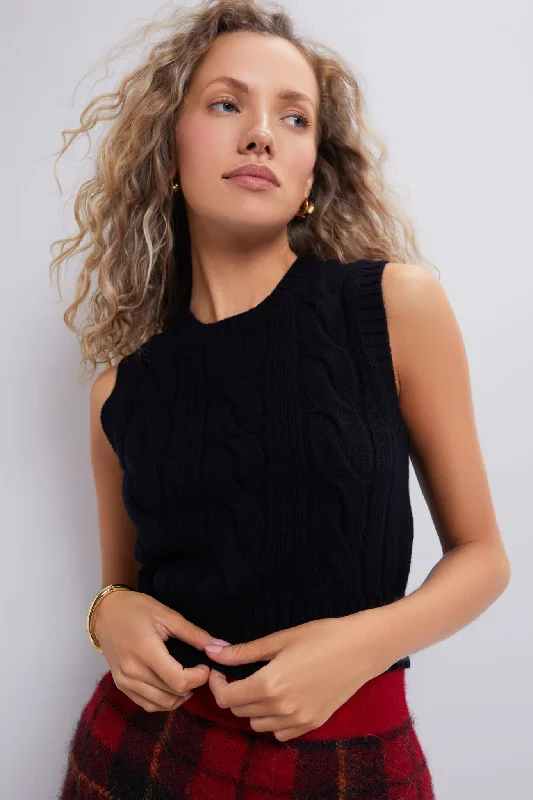Polo Black Sleeveless Pullover Surplice Neck Pullover