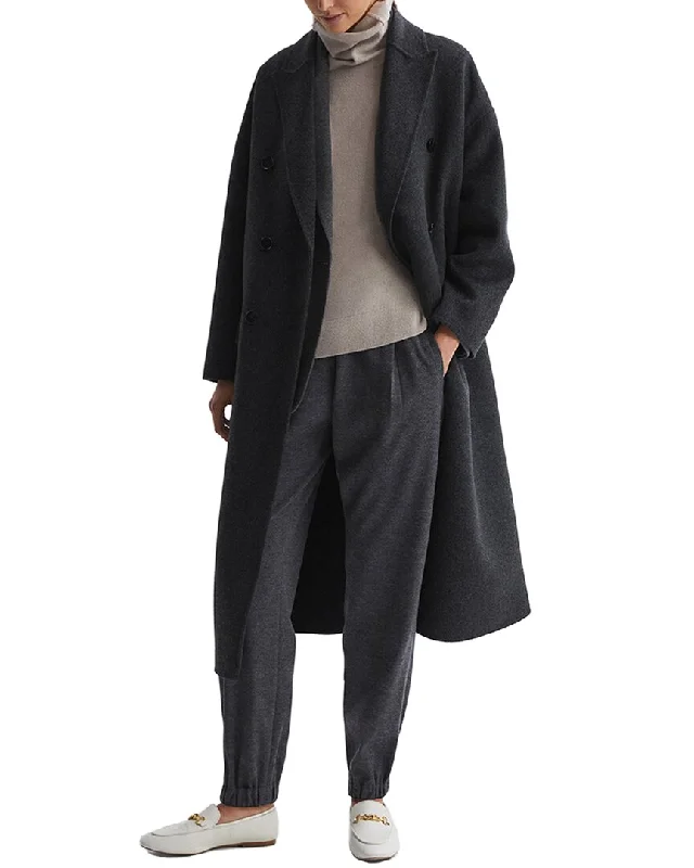 Reiss Layah Coat Print Jacquard Embroidered