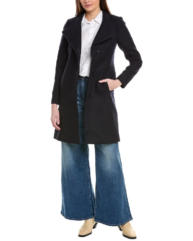 Reiss Mia Wool-Blend Mid Length Coat Wool Cashmere Tweed
