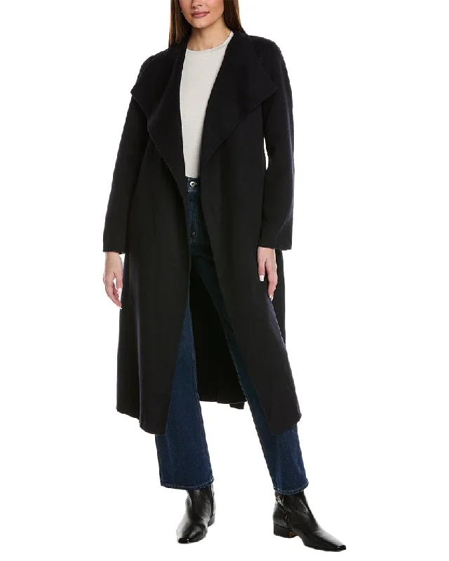 Reiss Valentina Wool-Blend Scarf Coat Solid Print Jacquard