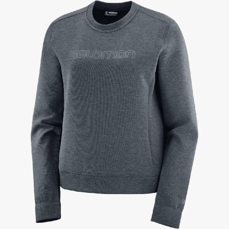 Salomon Womens Comet Pullover Ebony Heat Ruffle Neck Pullover