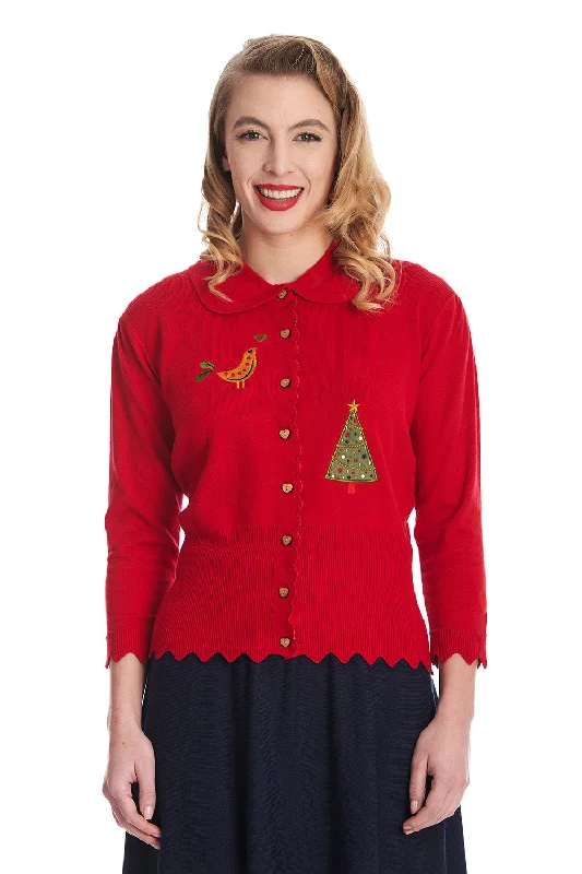 Scandi Holidays Cardigan Toggled Drawstring Belted