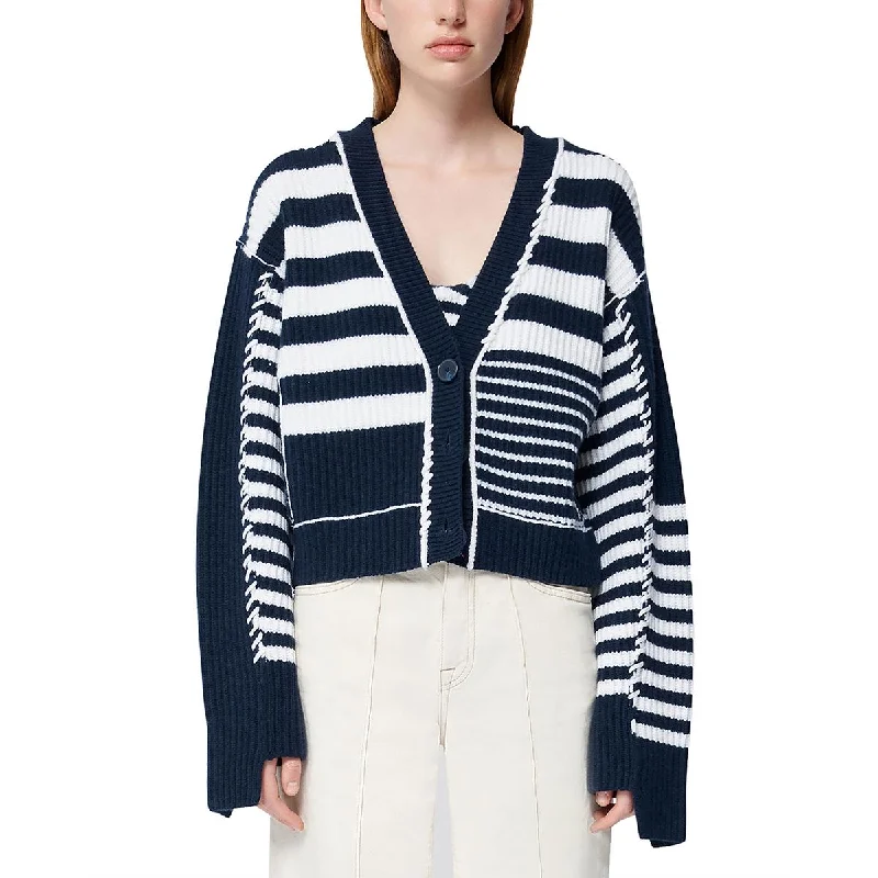 SIMKHAI Womens Adara Wool Blend Ribbed Cardigan Sweater Chenille Blend Fleece Blend Nylon Blend SIMKHAI Womens Adara Wool Blend Ribbed Cardigan Sweater Chenille Blend Fleece Blend Nylon Blend