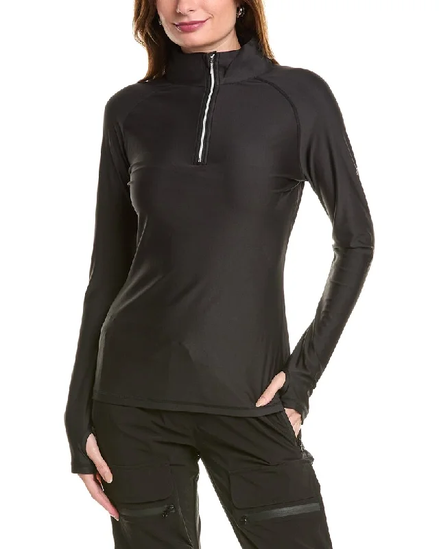 SKEA Annie Solid Zip Neck Pullover Three Quarter Sleeve