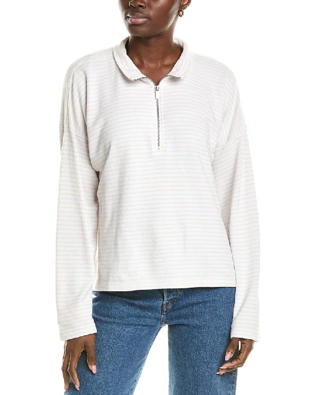 Splendid 1/2-Zip Pullover Halter Neck Top