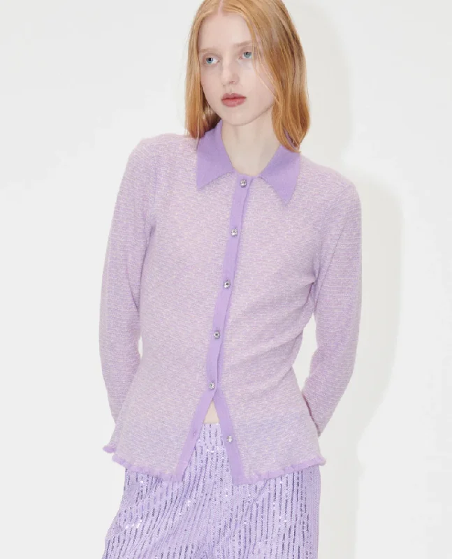 Stine Goya Bobbi Lavender Cardigan Nylon Fabric Polyester Fabric Spandex Fabric