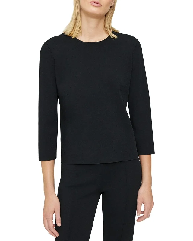 Theory Clean Cashmere Pullover Tapered Sleeve Pullover