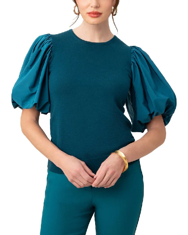 Trina Turk Rhea Wool Pullover Honey Neck Pullover