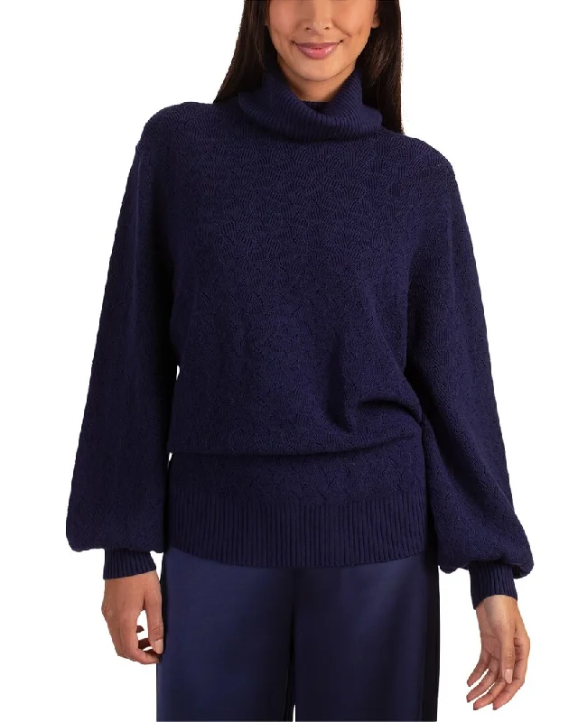 Trina Turk Rosalind Wool Pullover Port Neck Pullover