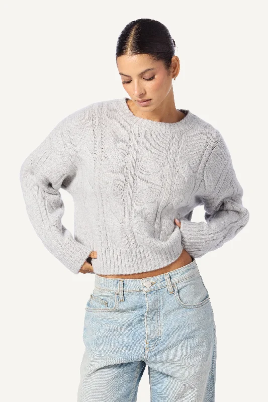 TRISTAN CREWNECK PULLOVER | FOGGY Angora Wool Cozy