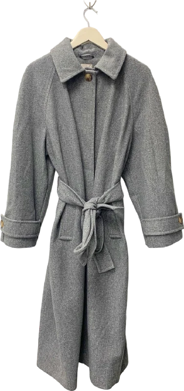 Tu Grey Belted Coat UK 18 Trench Raincoat Windbreaker