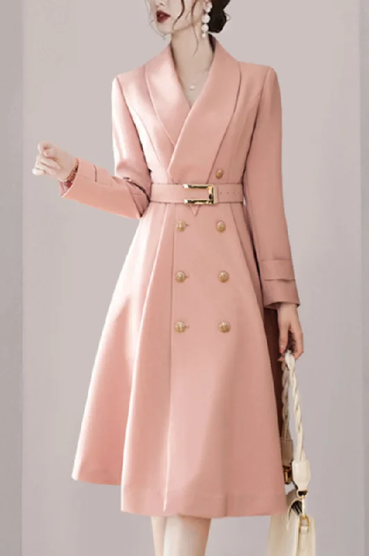 V-Neck Trench Coat Hooded Jacket Zipper Jacket Button Jacket