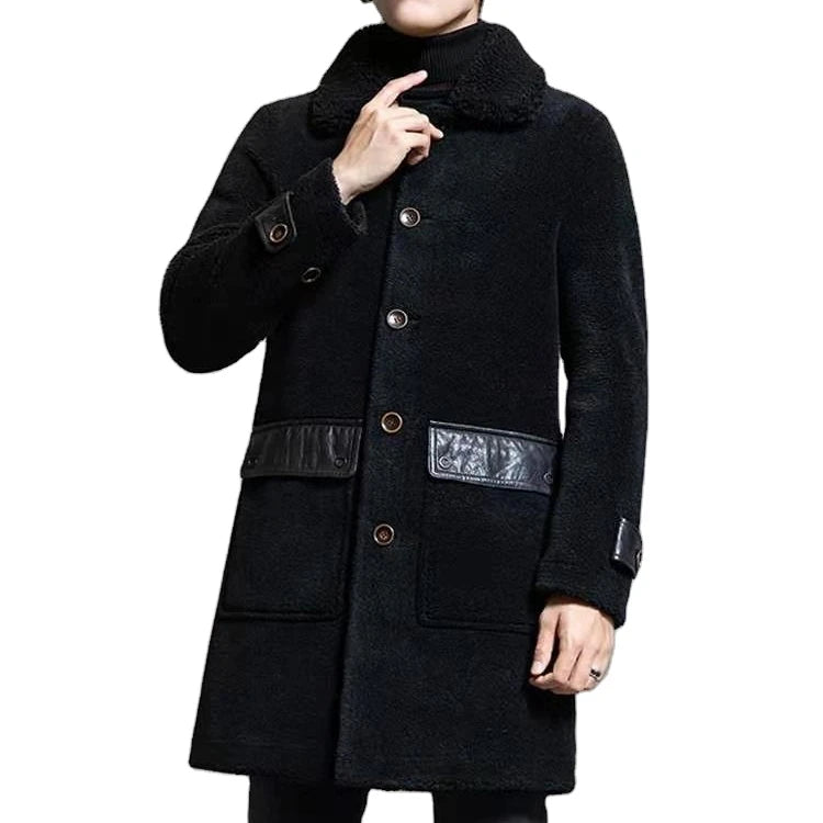Stylish Winter Coats For Men | Premium Wool And Leather Long Coat With Warm Fur Lining Suede Jacket Faux Fur Jacket Puffer Jacket