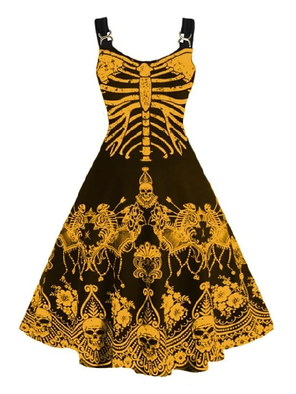 Women‘s Halloween Dress A Line Dress Short Mini Dress Green White Purple Yellow Sleeveless Print Skull Skeleton Print Fall Winter Crew Neck Party Party 2023 XL 2XL 3XL 4XL / Summer Tunics Custom made Women‘s Halloween Dress A Line Dress Short Mini Dress Green White Purple Yellow Sleeveless Print Skull Skeleton Print Fall Winter Crew Neck Party Party 2023 XL 2XL 3XL 4XL / Summer Tunics Custom made