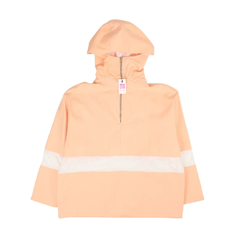 World Wide Ltd Peach Pullover - Peach/White Kimono Neck Pullover