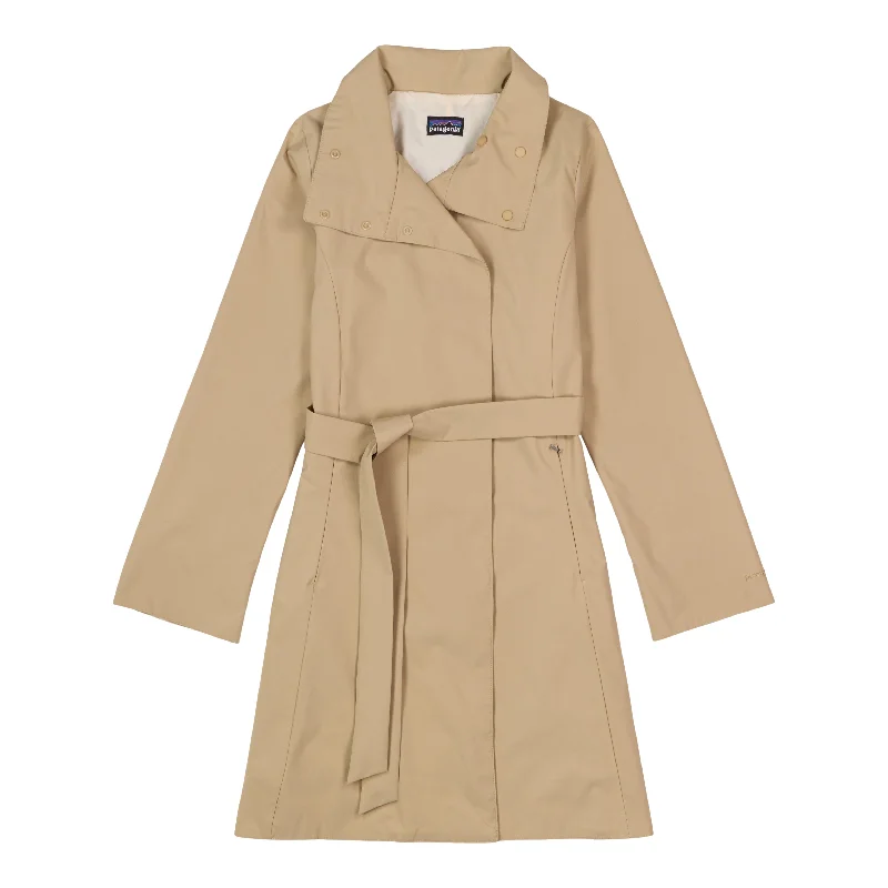 W's Larissa Trench Coat Pleated Ruffled tiered
