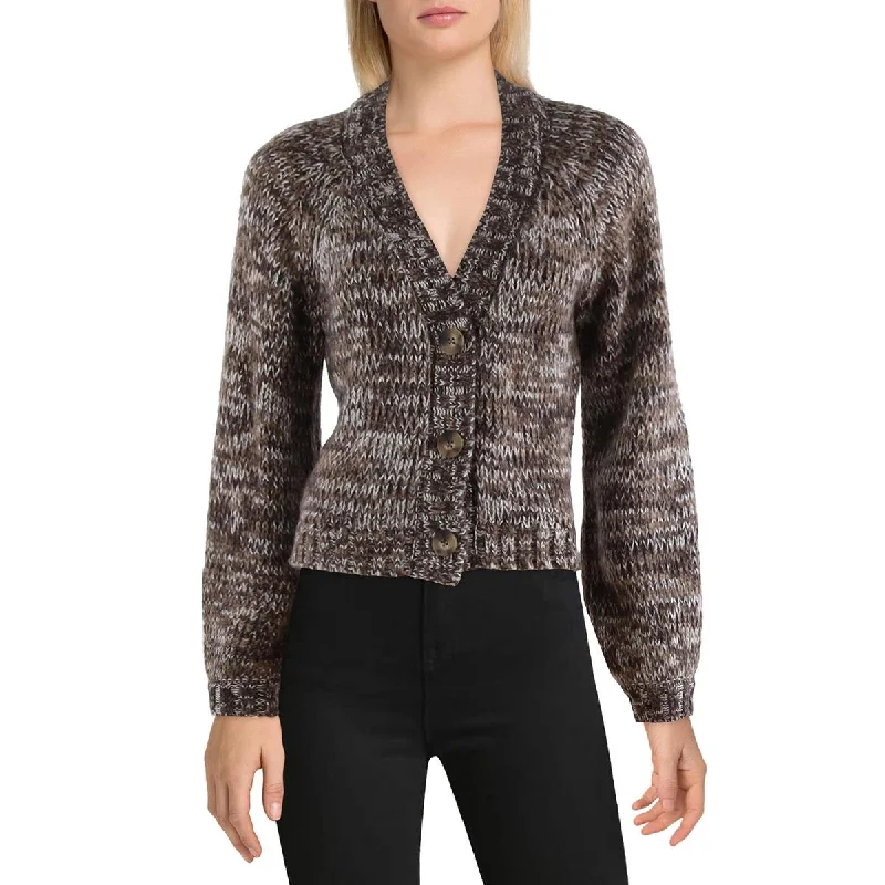 Z Supply Womens Este Marled Bishop Sleeve Cardigan Sweater Patchwork Embroidered Appliqued Z Supply Womens Este Marled Bishop Sleeve Cardigan Sweater Patchwork Embroidered Appliqued