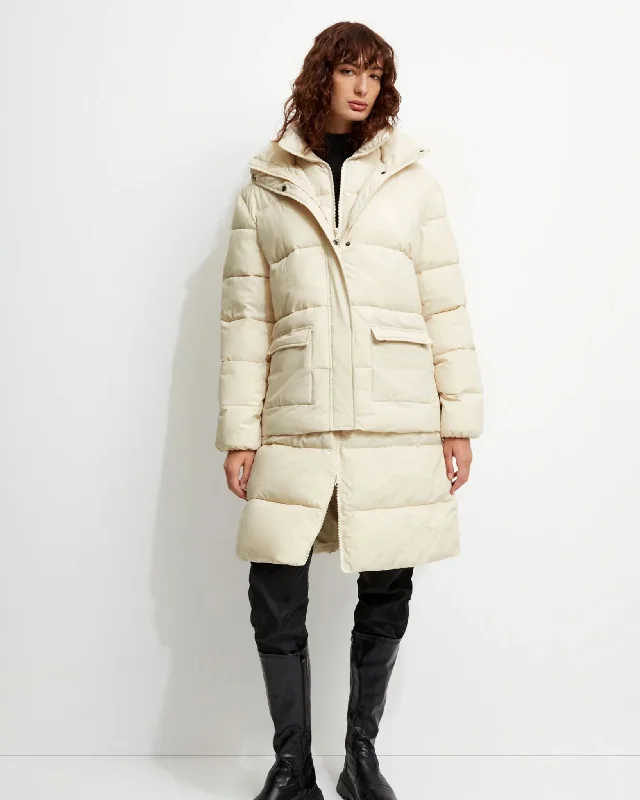 Enigma Coat | Sand Hooded Caped Scarf