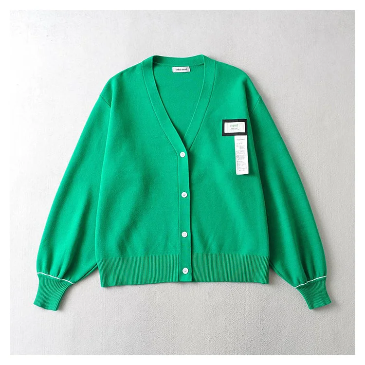 Vintage contrast button lazy style loose coat  7429 Lapel Coat Peter Pan Collar Coat Cowl Neck Coat