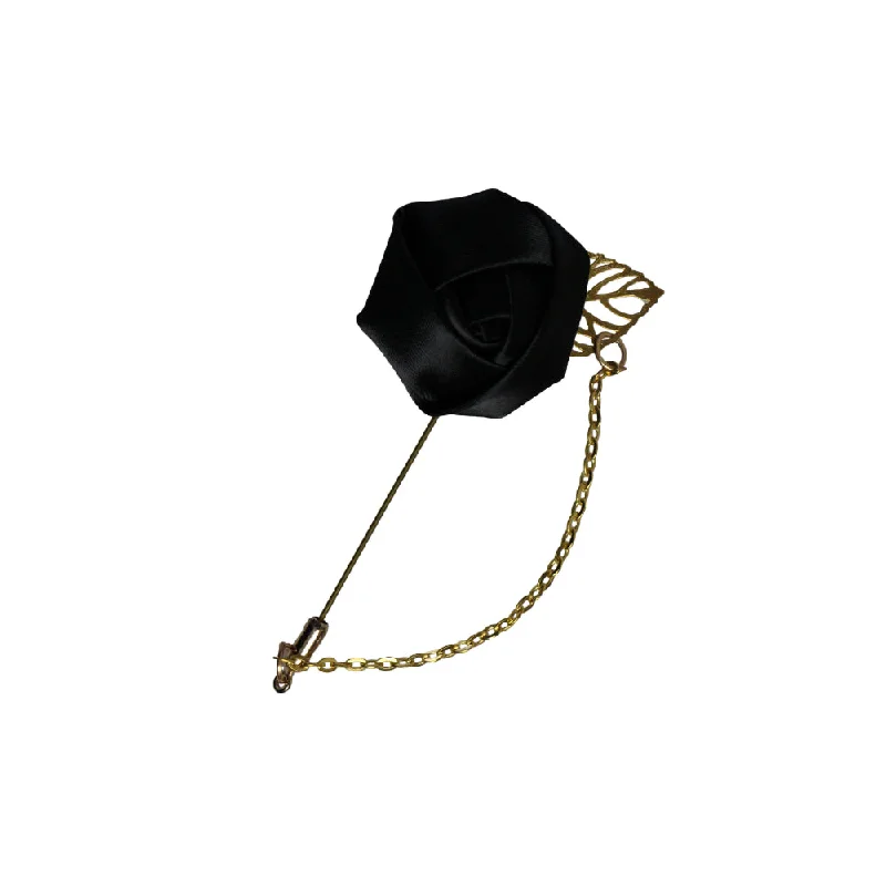 Womens Black Rose With Gold Leaf Flower Suit Blazer Jacket Lapel Pin Women's Trench Blazer Womens Black Rose With Gold Leaf Flower Suit Blazer Jacket Lapel Pin Women's Trench Blazer