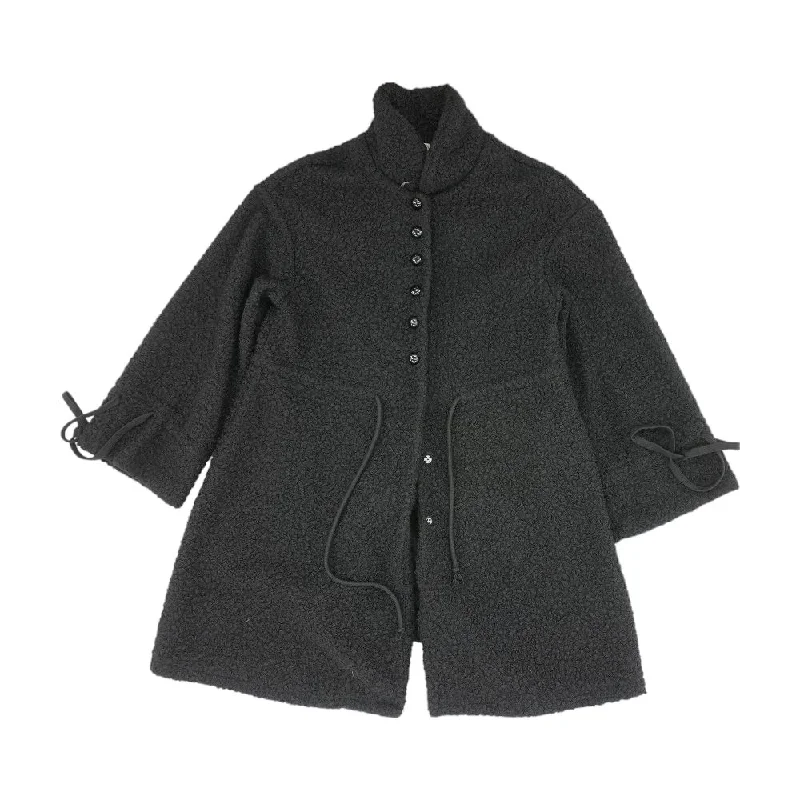 Black Solid Coat Coat Overcoat Trench Coat