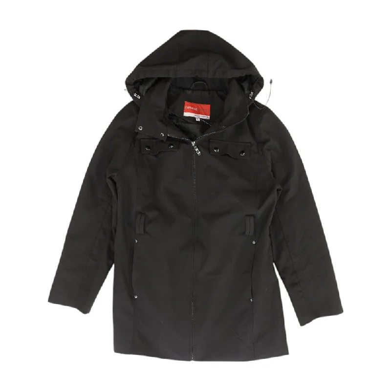 Black Solid Lightweight Coat Boat Neck Jacket Square Neck Jacket One-Shoulder Jacket