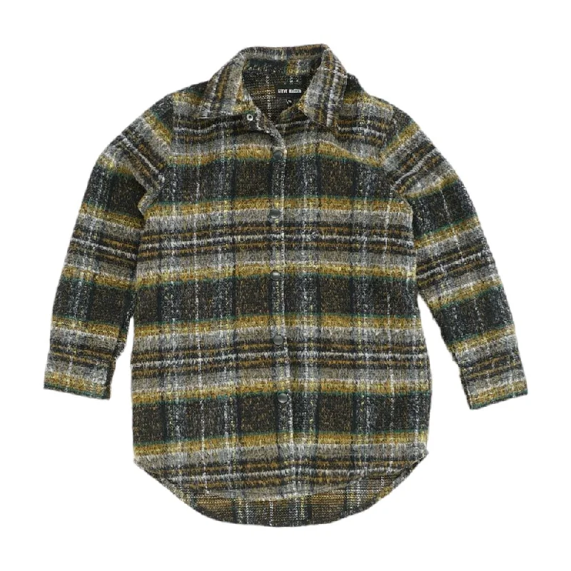 Brown Geometric Lightweight Coat Houndstooth Coat Plaid Coat Tartan Coat