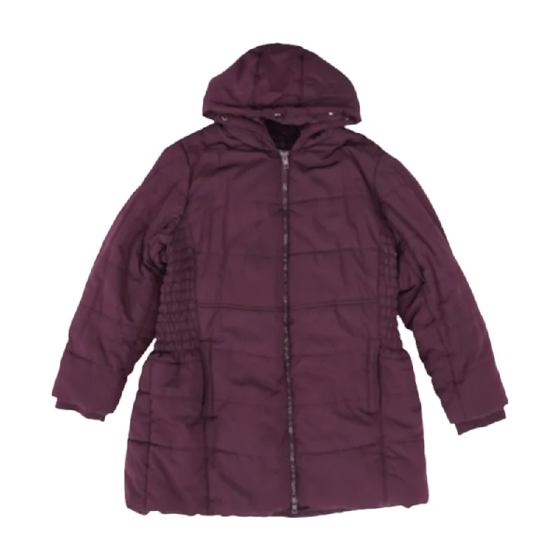 Burgundy Solid Puffer Coat Striped Polka Dot Solid