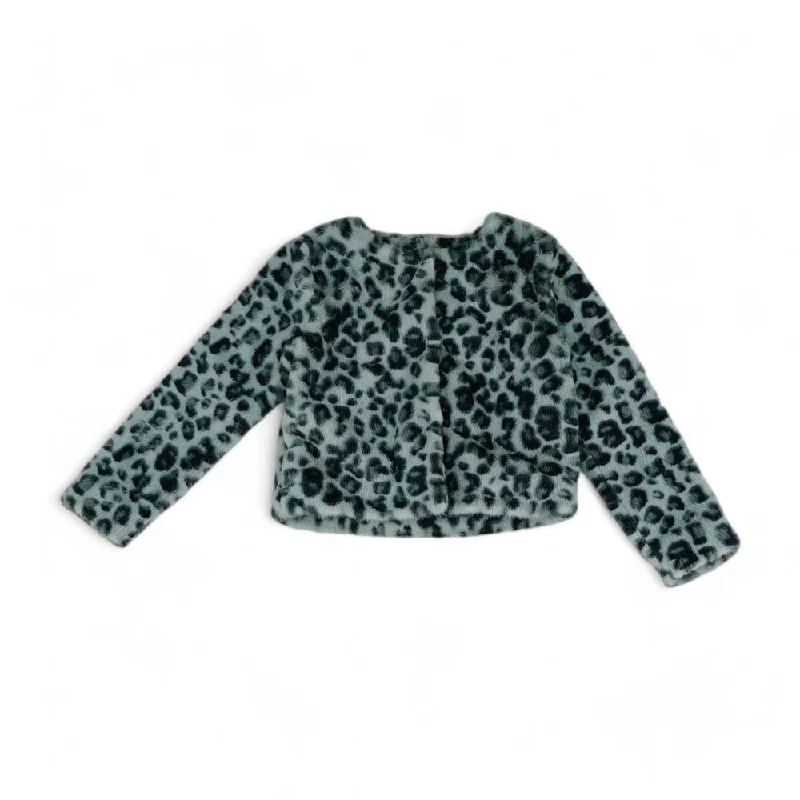 Gray Animal Print Coat Parka Anorak Hoodie